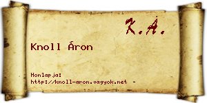 Knoll Áron névjegykártya