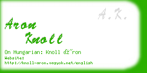 aron knoll business card